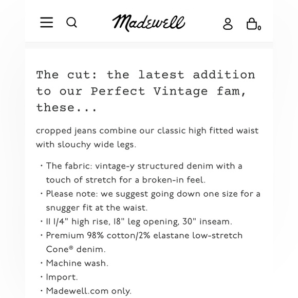 Madewell The Perfect Vintage Wide-Leg Crop Jean - tile white - Picture 7 of 7